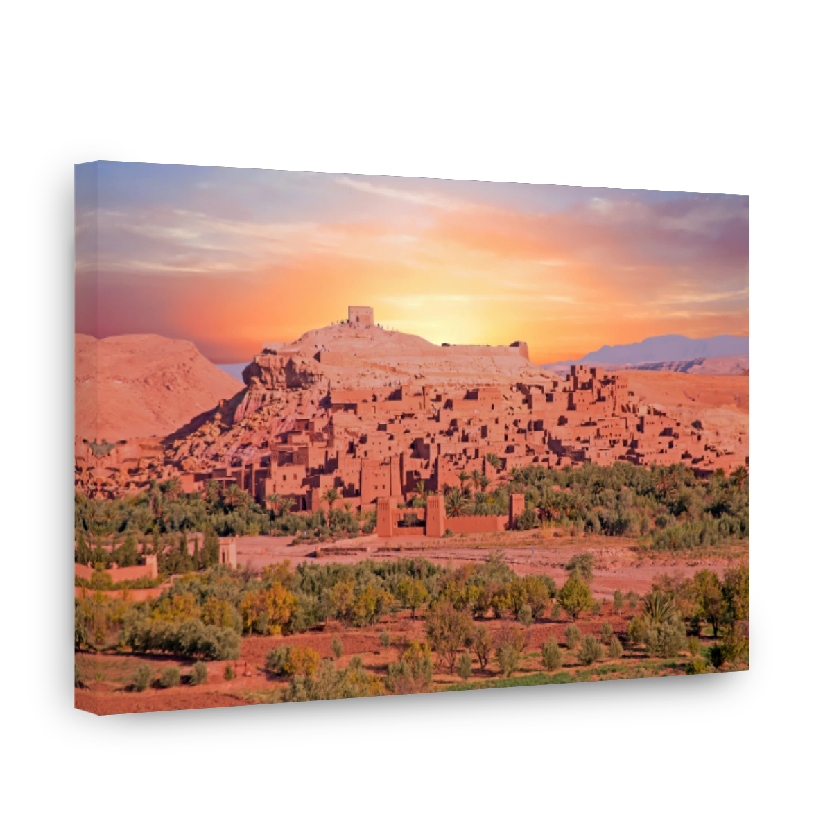 The fortified town of Ait ben Haddou at sunset near Ouarzazate Morocco