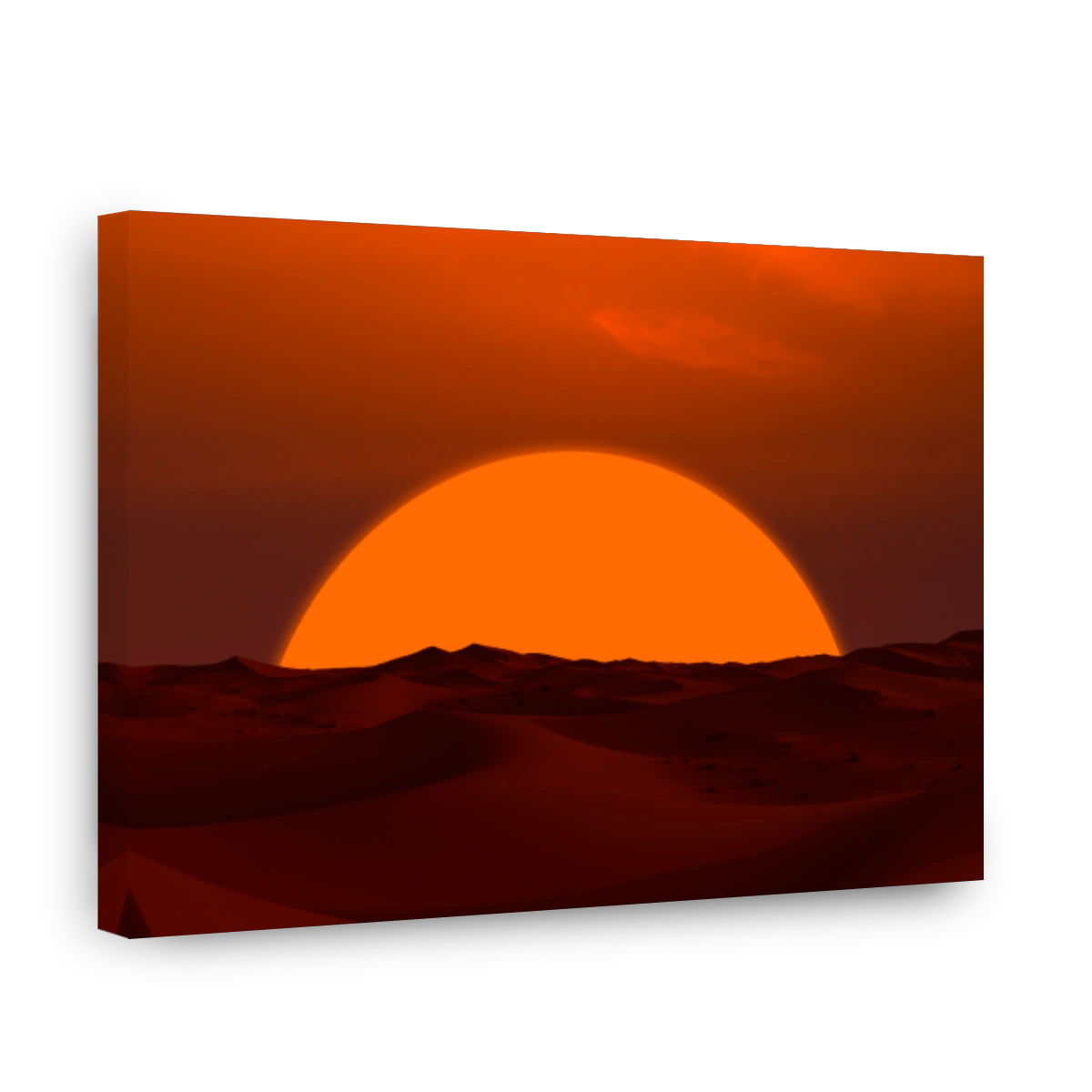Sand dunes in the Sahara Desert at amazing sunrise, Merzouga, Morocco - Orange dunes in the desert of Morocco - Sahara desert, Morocco