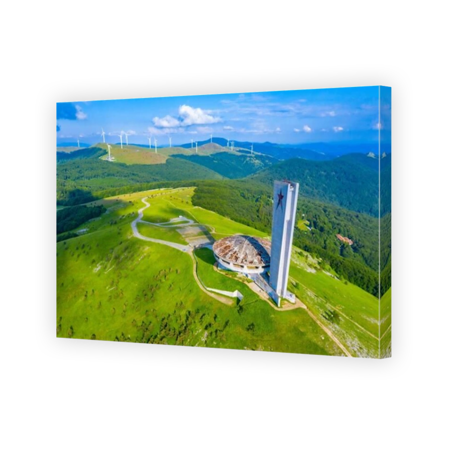 Monument House of the Bulgarian Communist Party at Buzludzha peak in Bulgaria