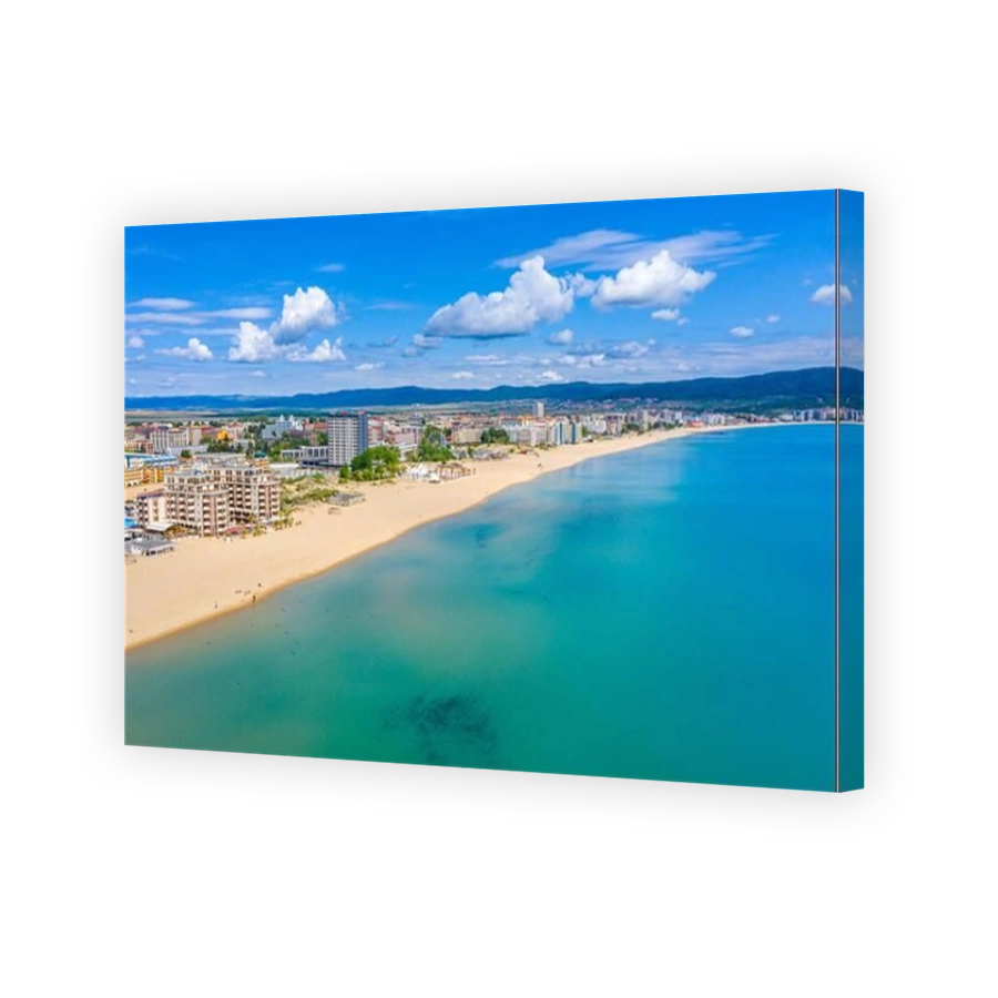 Aerial view of Sunny beach - a popular holiday resort in Bulgaria
