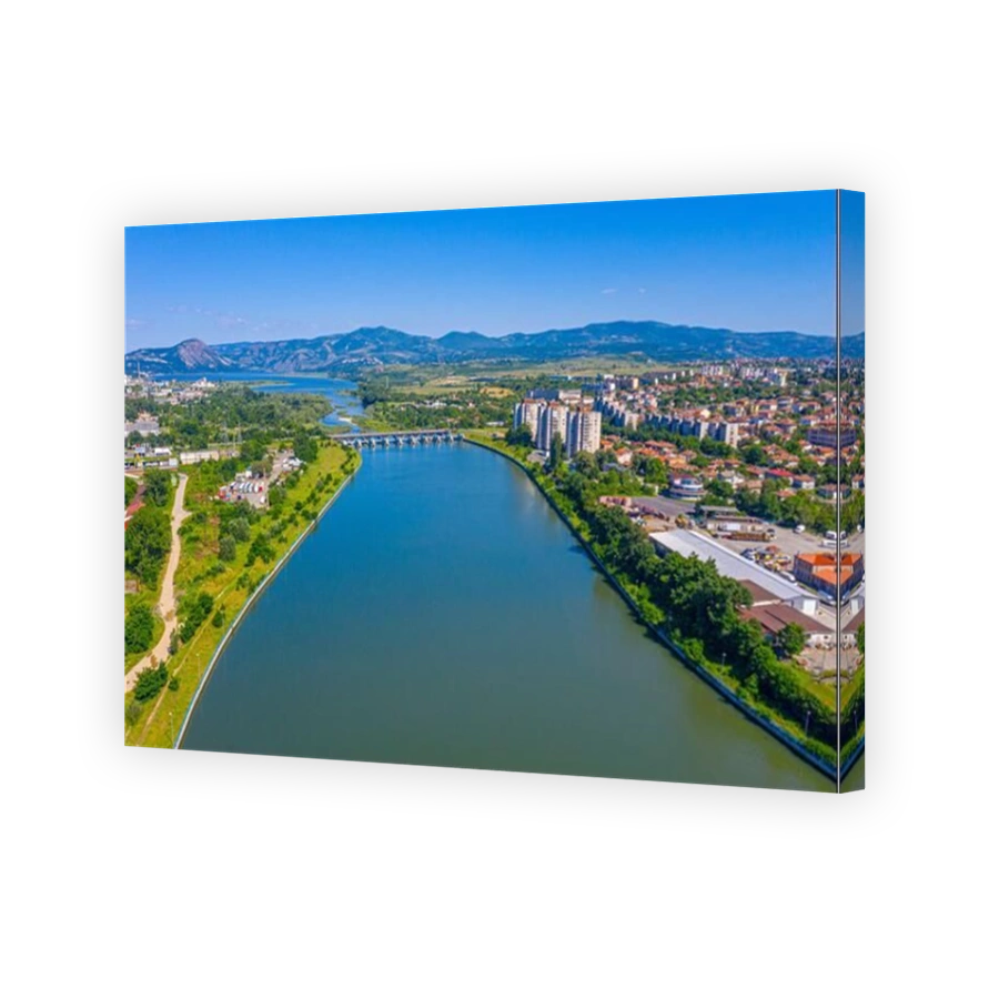 Aerial view of Bulgarian town Kardzhali