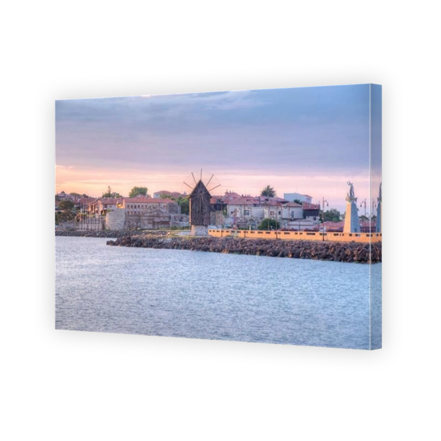 Sunrise view of the Bulgarian town Nessebar