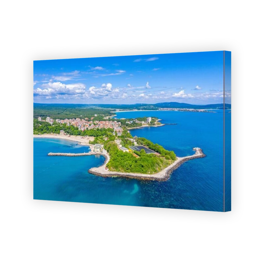 Aerial view of Bulgarian seaside town Kiten