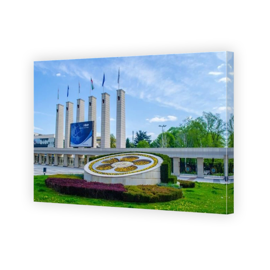 view of the exhibition center in bulgarian city plovdiv.