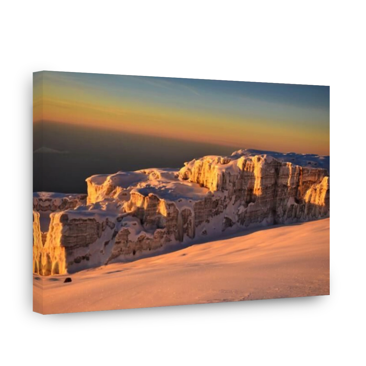 glacier on mount kilimanjaro. Uhuru peak. Top of Africa. Trekking to the highest mountain. Fantastic view. tanzania
