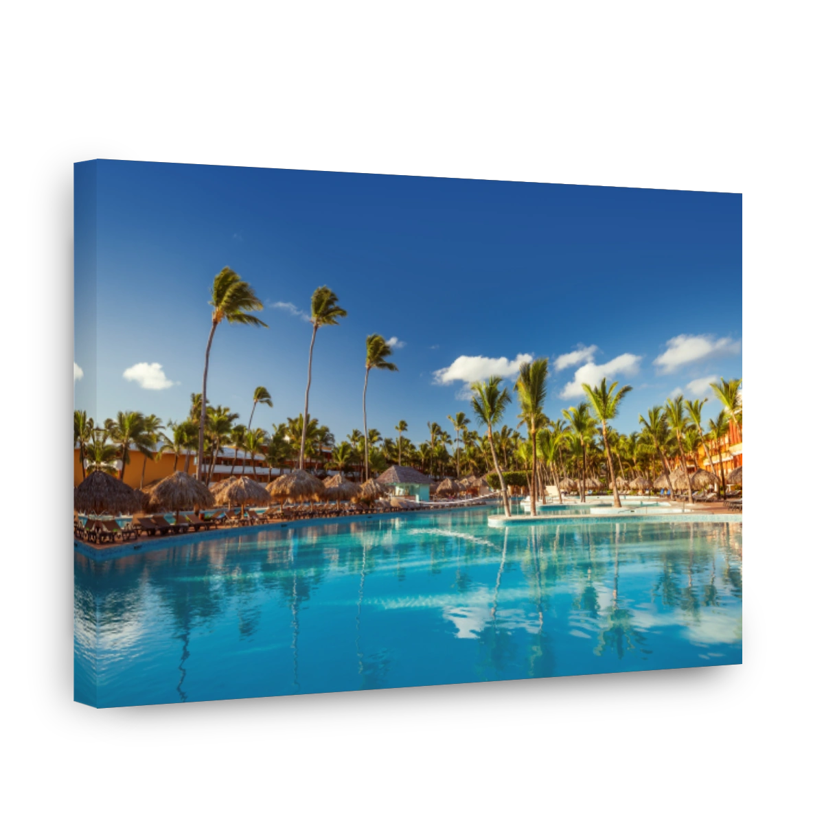 Beautiful swimming pool in tropical resort , Punta Cana, Dominic