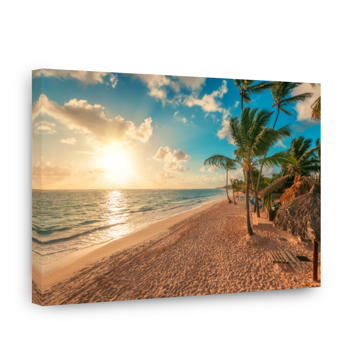 Punta Cana vacation, beautiful sunrise over tropical beach in Punta Cana