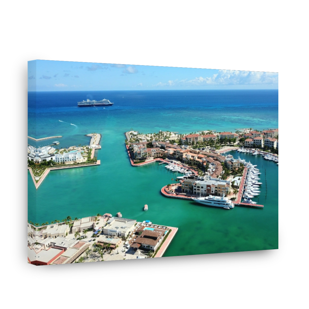 High Angle View Of Harbor By Sea Against Sky