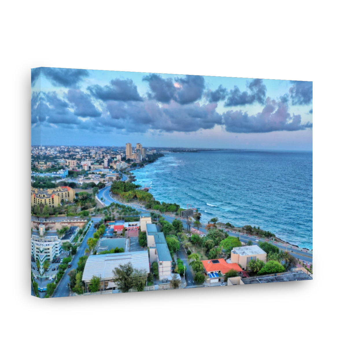 High Angle View Of Buildings By Sea Against Sky