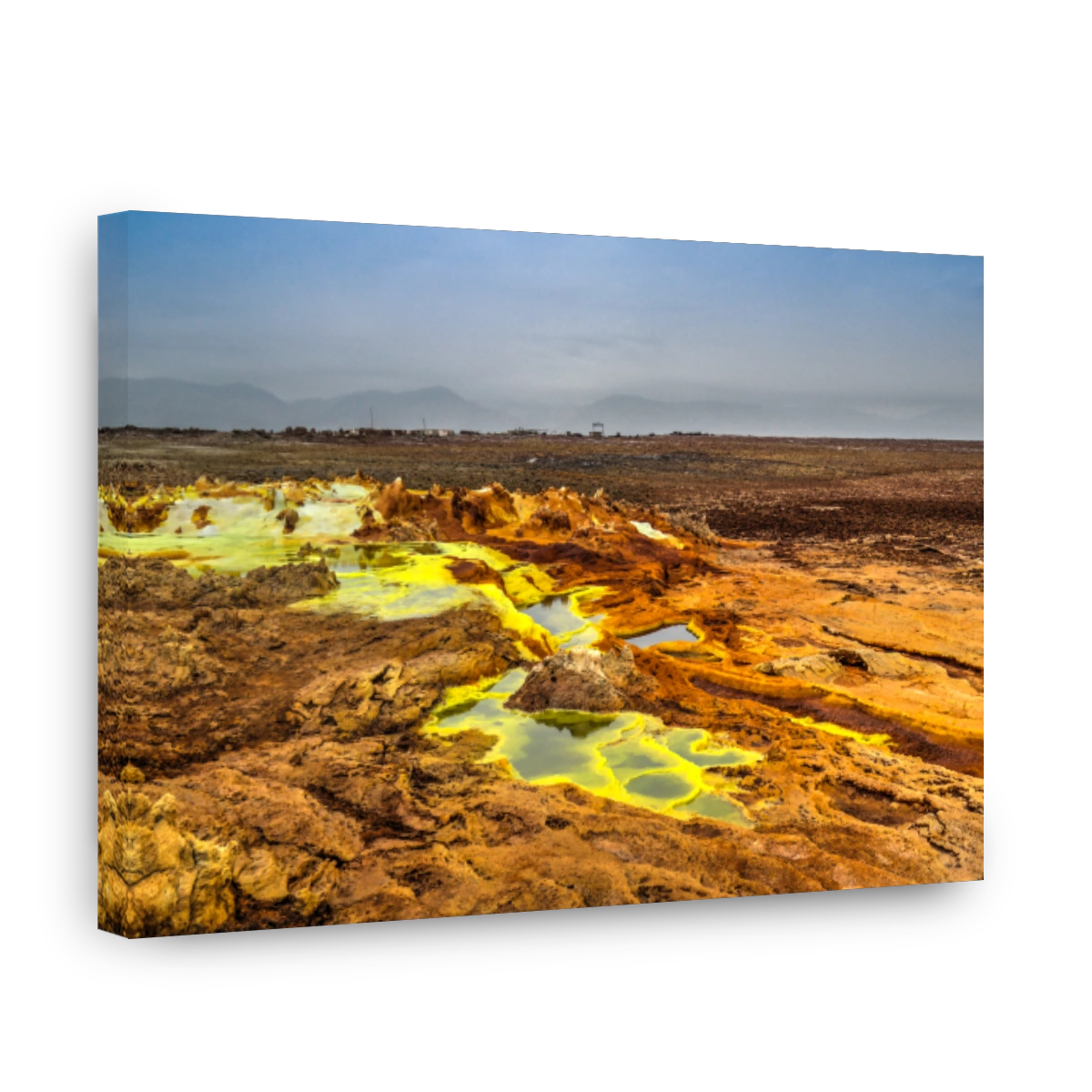 Panorama inside Dallol volcanic crater in Danakil depression, Ethiopia