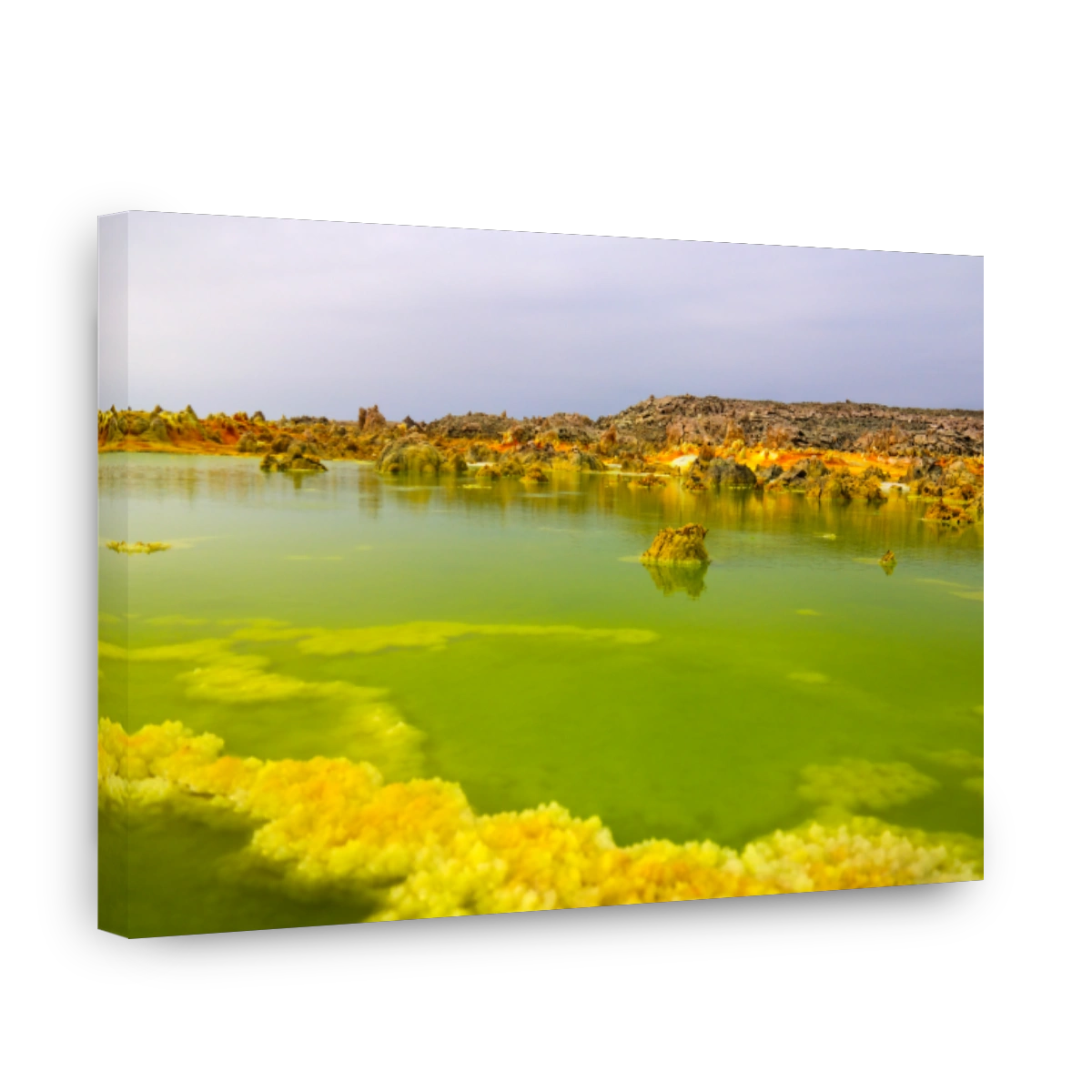 Panorama inside Dallol volcanic crater in Danakil depression, Ethiopia