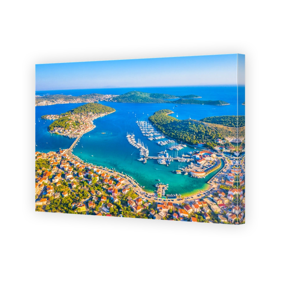 Aerial View of Marina Frapa in Rogoznica, Croatia