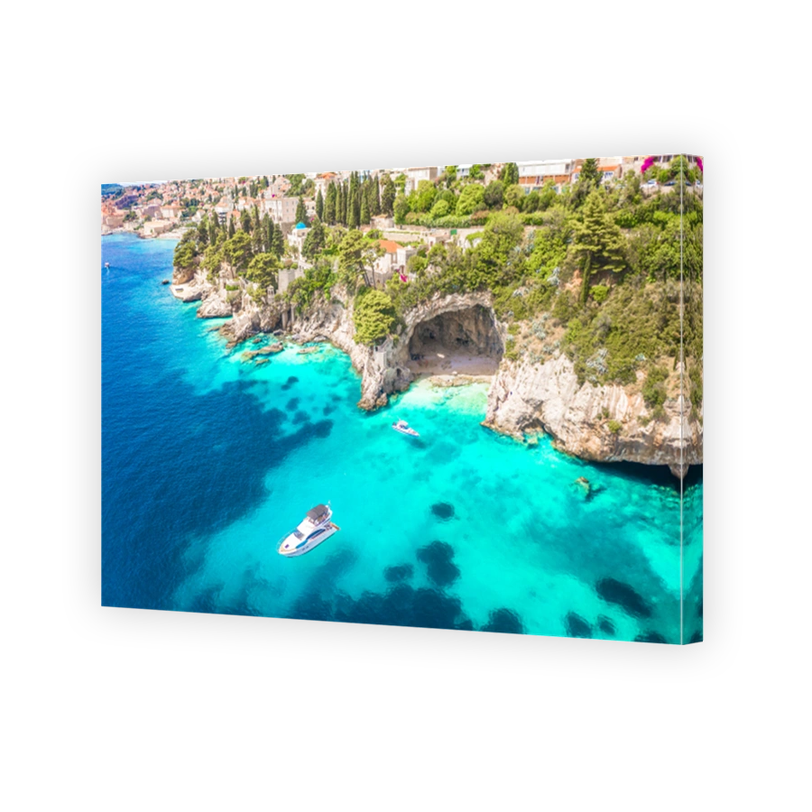 Aerial view of Betina Beach in Dubrovnik, Croatia