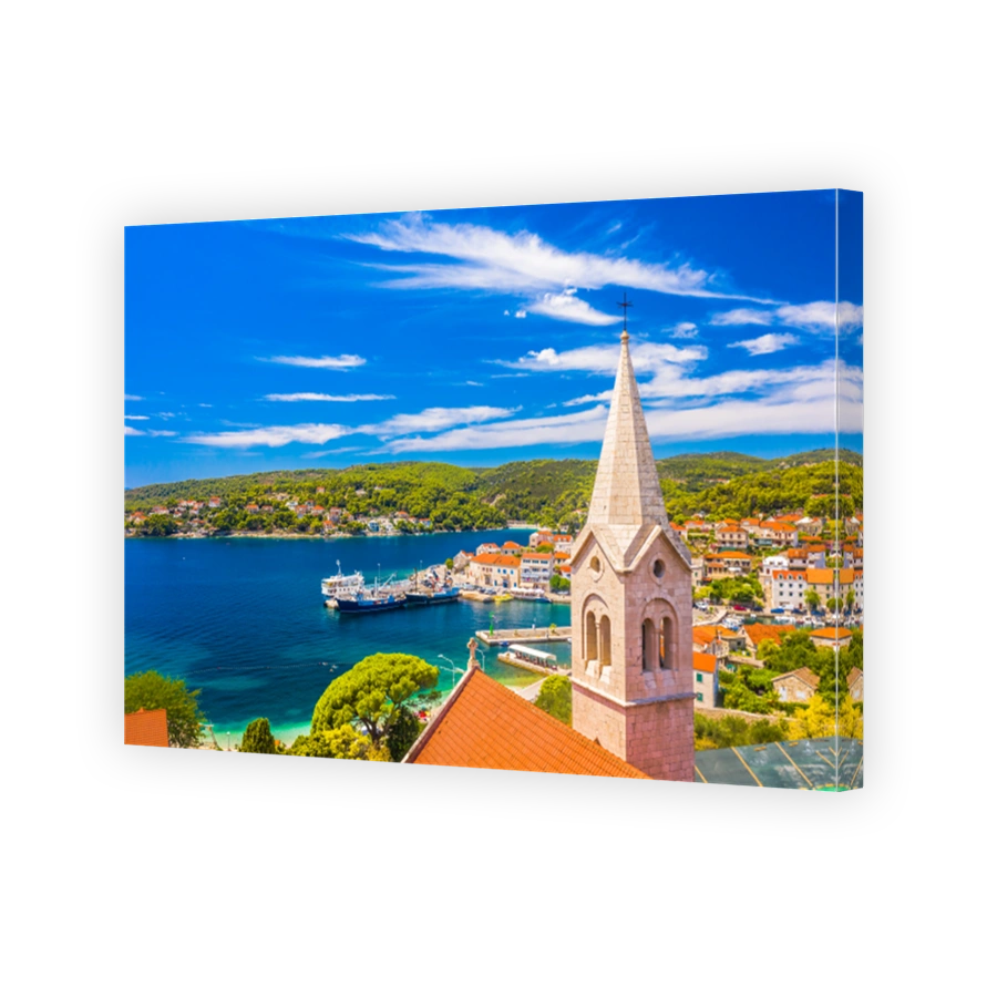 Idyllic Aerial View of Sumartin on Brac Island, Croatia