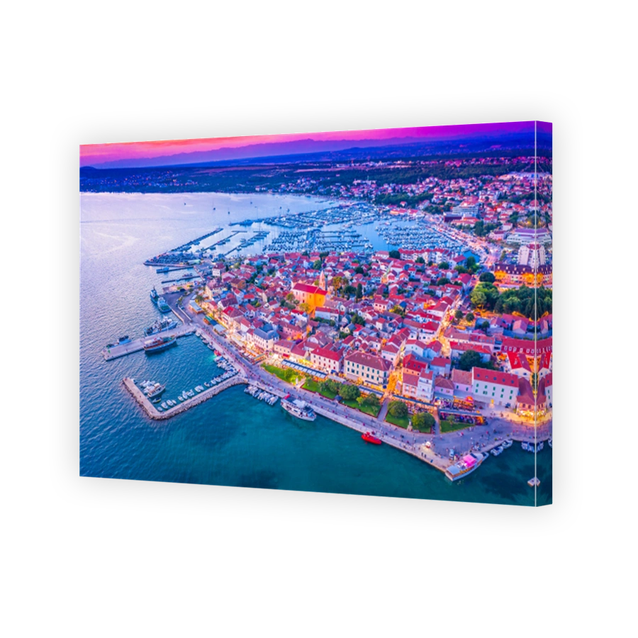 Biograd town sunset coastal town