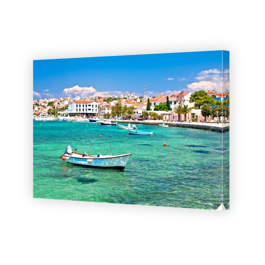 Novalja, island of Pag. Town of Novalja colorful waterfront view