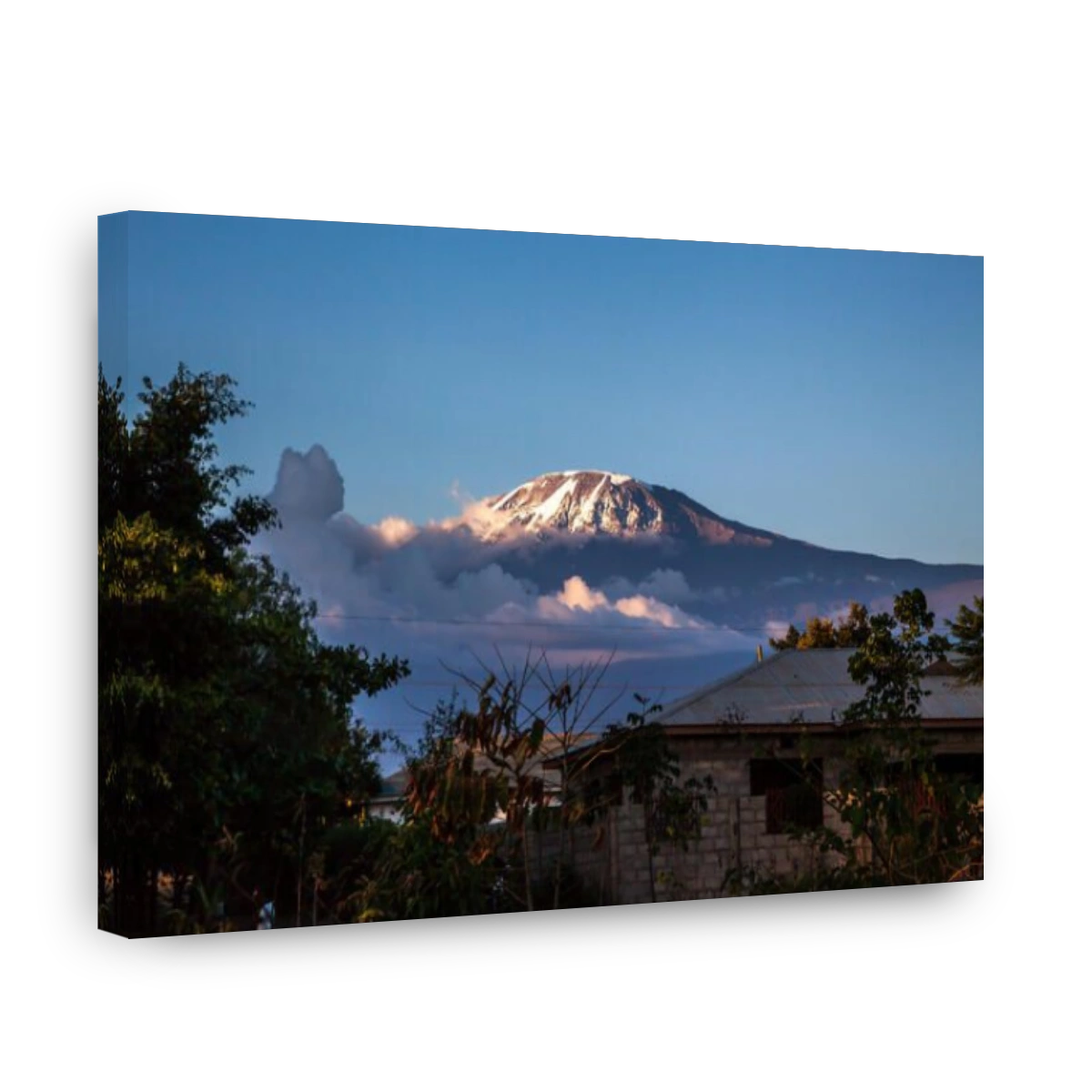 A view of mount kilimanjaro from the small town of Moshi, Tanzania