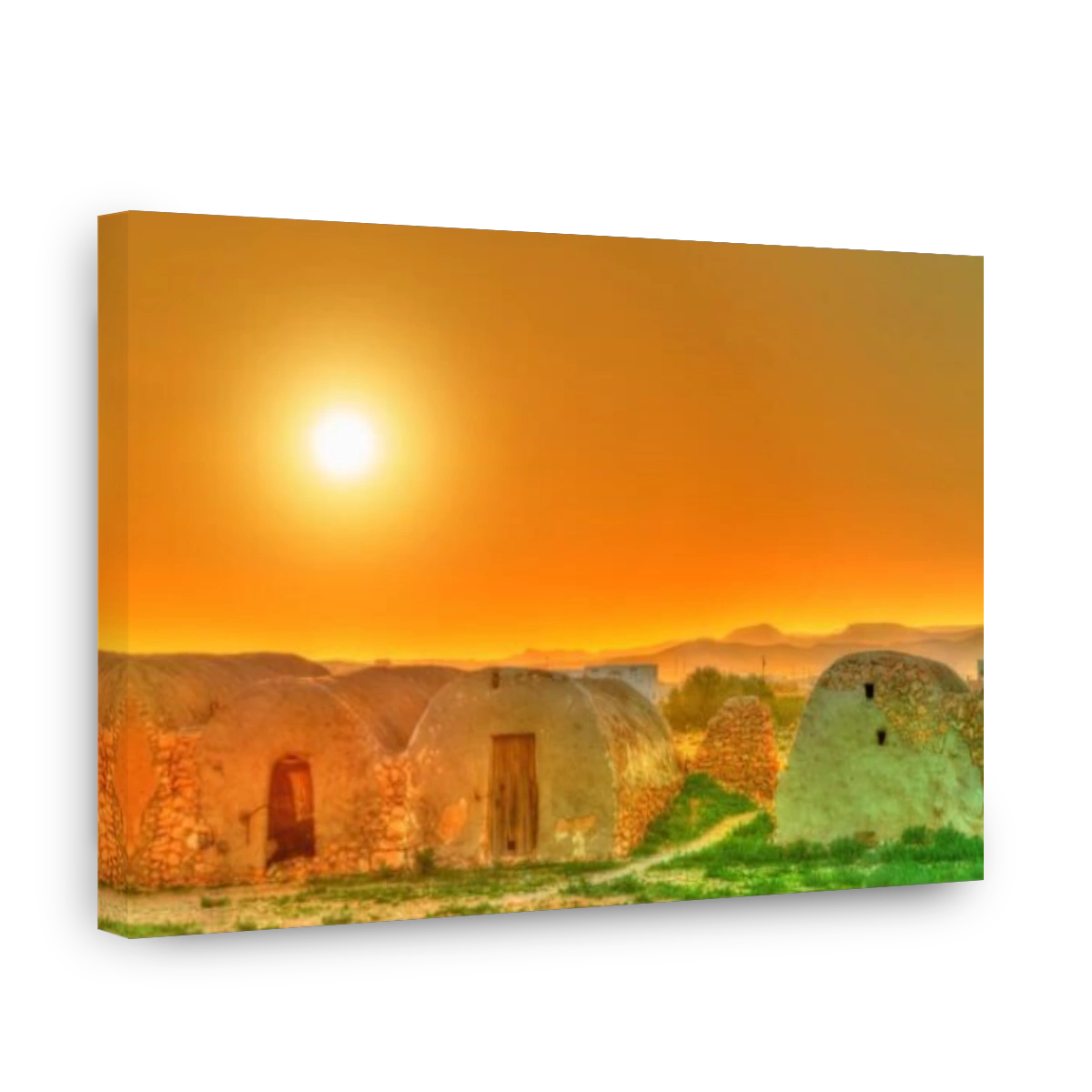 Sunset above Ksar Ouled Boubaker in Tunisia