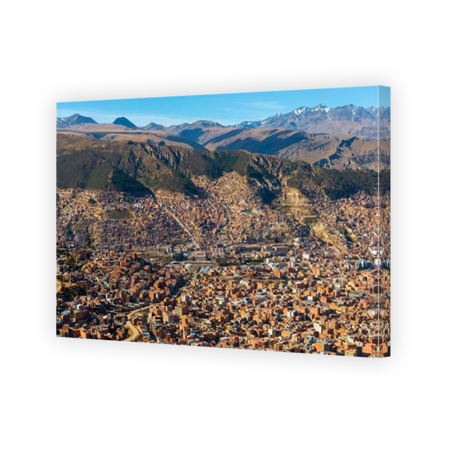 La Paz cityscape in the Andes mountains of Bolivia.