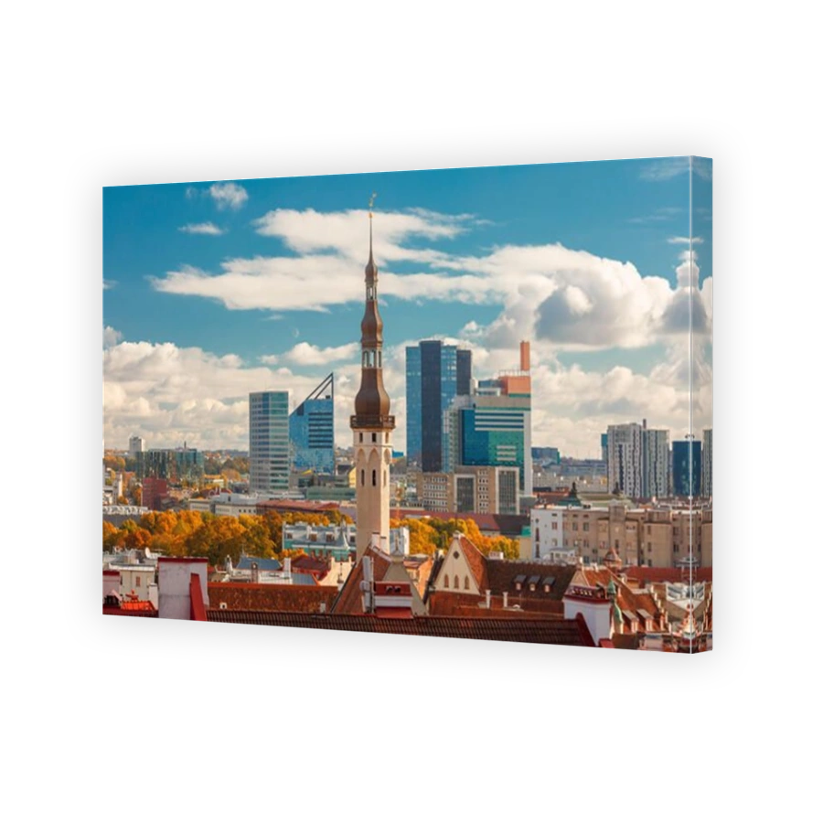 Aerial cityscape of Tallinn, Estonia