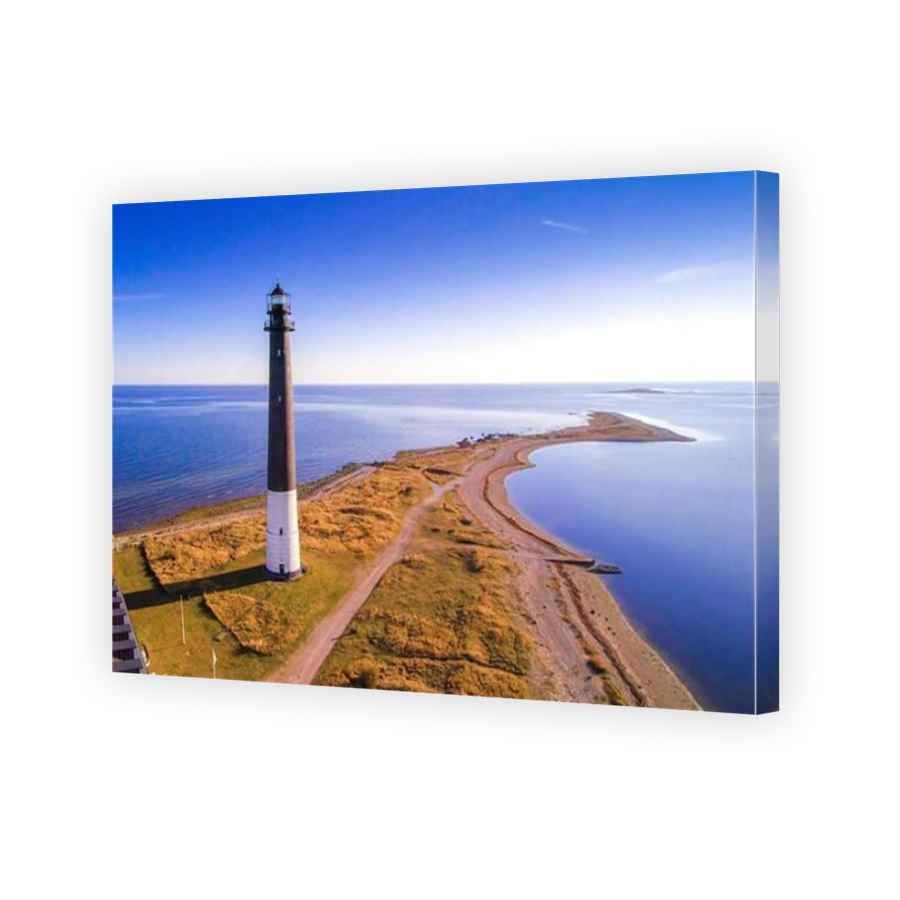 The lighthouse on the sandy island in Vergi. It is the lighthouse almost on the tip of the sea in Estonia