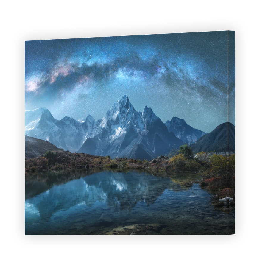 Sky with stars. amazing view with bright milky way in Himalayas