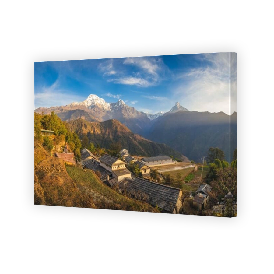 scenery of ghandruk village near pokhara in nepal