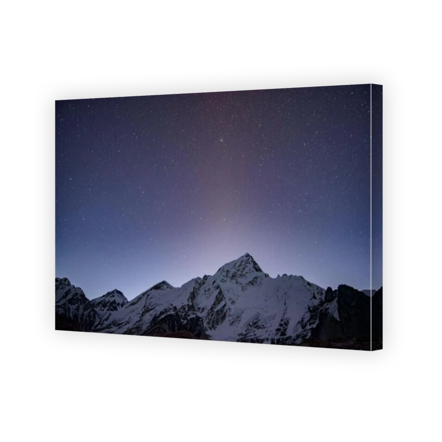 Night view of snow mountains of Himalayas in Nepal
