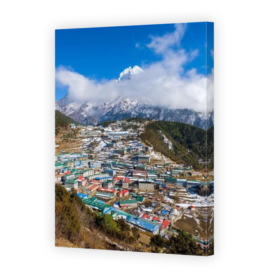 Namche Bazaar village in the Khumbu region of the Nepal Himalaya is the starting point for treks in the Everest region