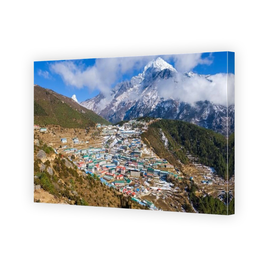 Namche Bazaar village in the Khumbu region of the Nepal Himalaya is the starting point for treks in the Everest region