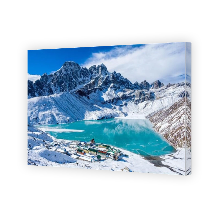 Gokyo in the Nepal Himalaya mountains, part of the Three Passes trekking trail