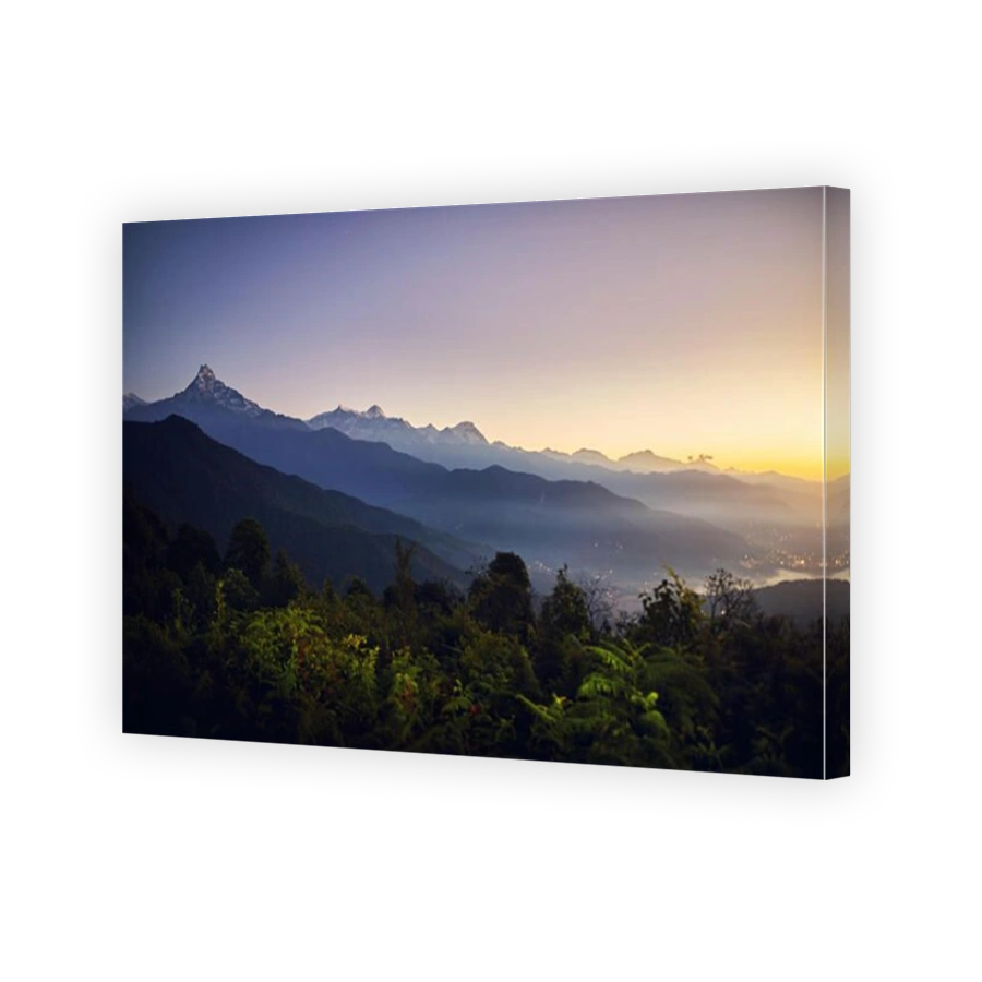 Beautiful landscape of Himalaya Mountain Annapurna South and Hinchuli at sunrise, Nepal