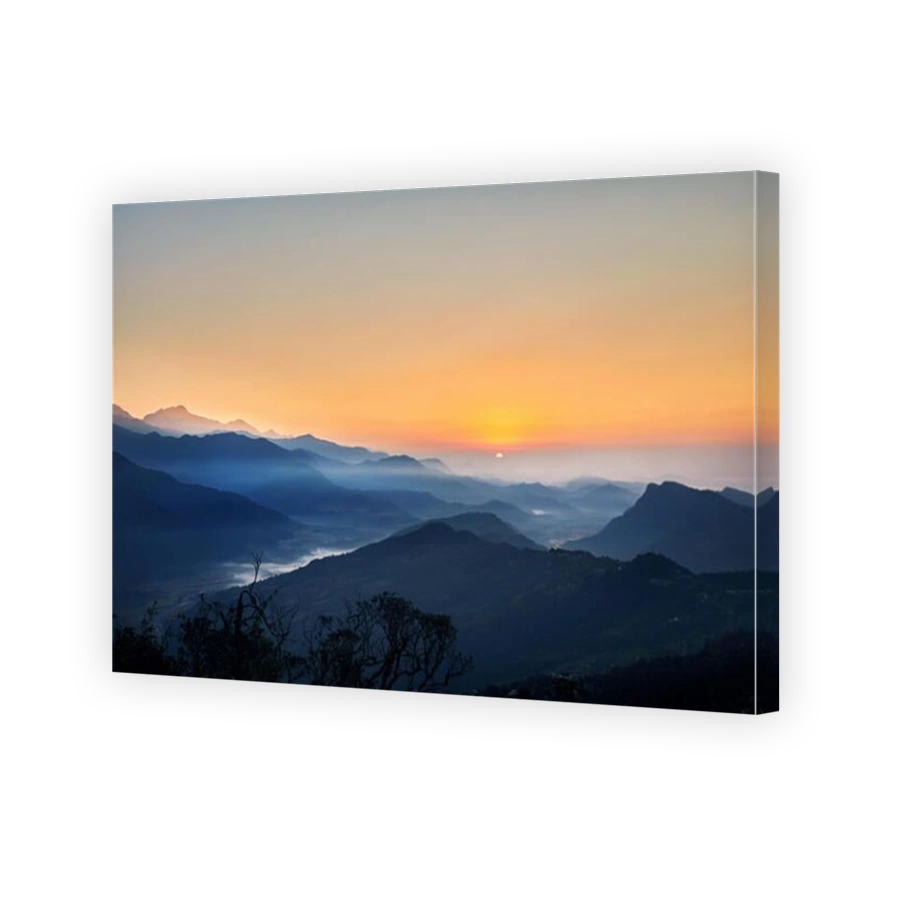 Beautiful sunrise in Himalaya Mountains in Nepal