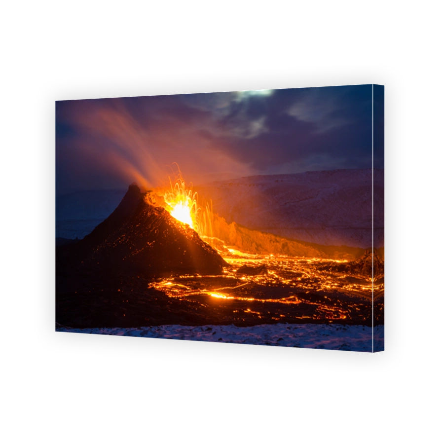 The eruption site of Geldingadalir in Fagradalsfjall mountain on Reykjanes in Iceland