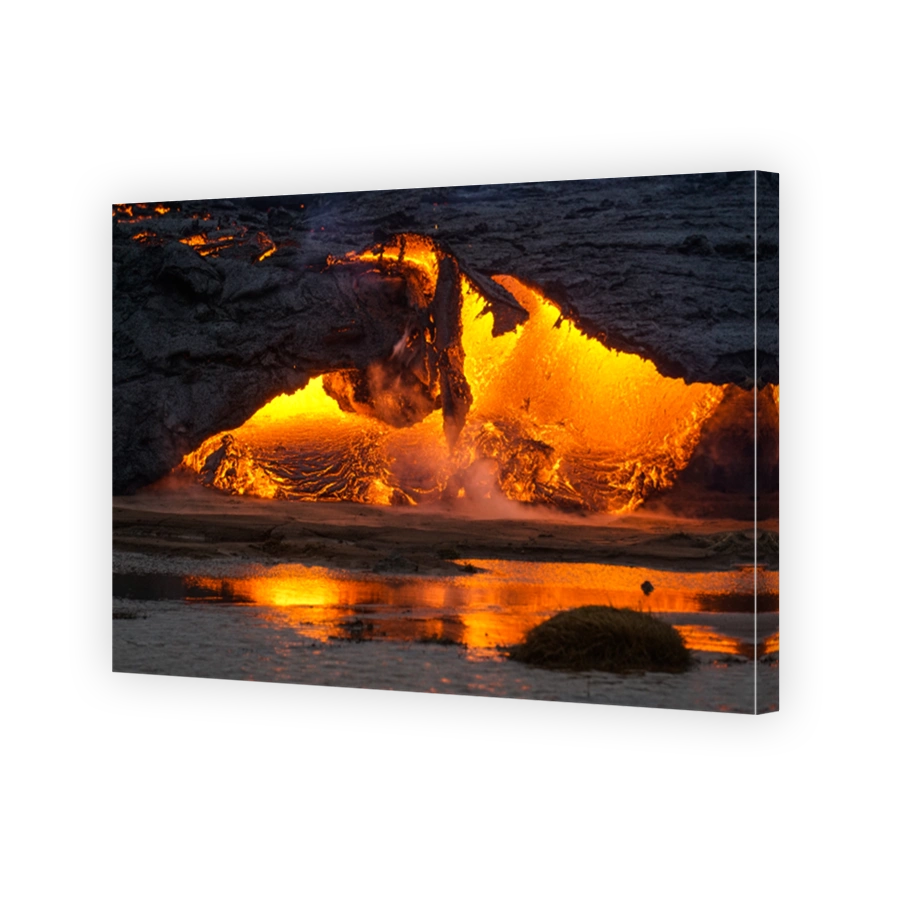 Lava Flowing From The Volcanic Eruption In Mt Fagradalsfjall, Southwest Iceland.