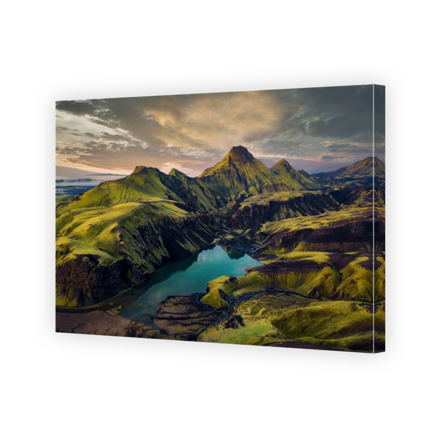 View of the Uxatindar in the Southern Highlands of Iceland in August 2020