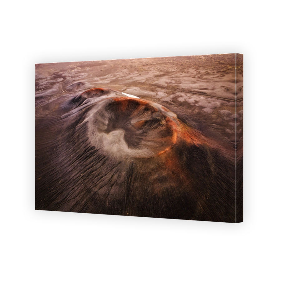 Spectacular red volcano crater in central of highlands at Iceland