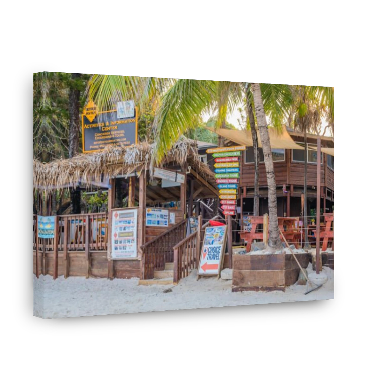Tourist Information Centre at West Bay Beach Roatan Honduras.