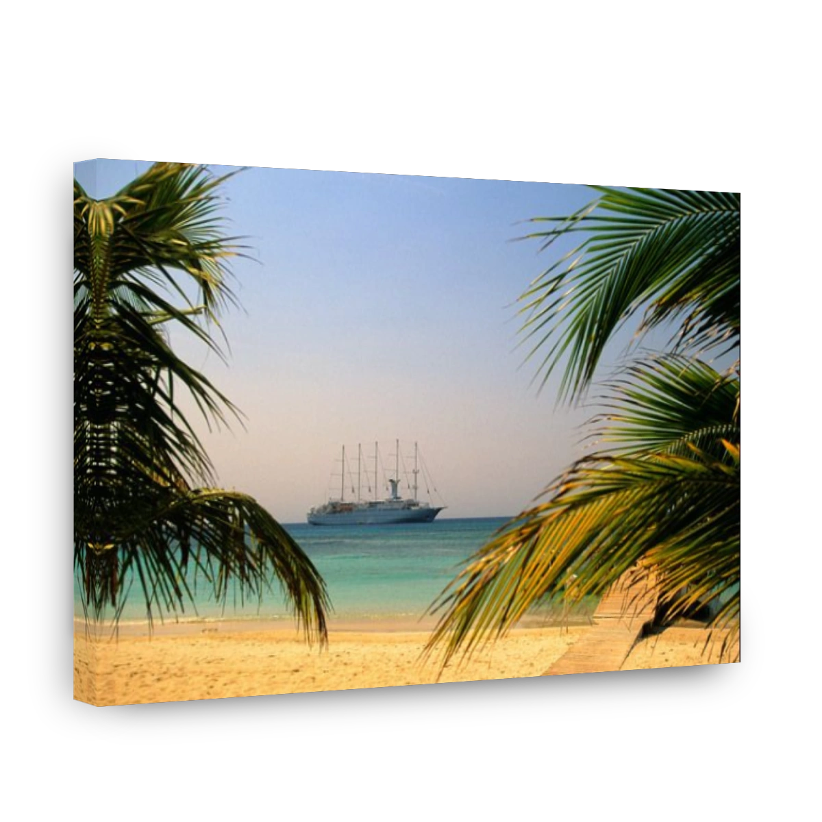 A cruise ship seen from Half Moon Bay in Roatan.