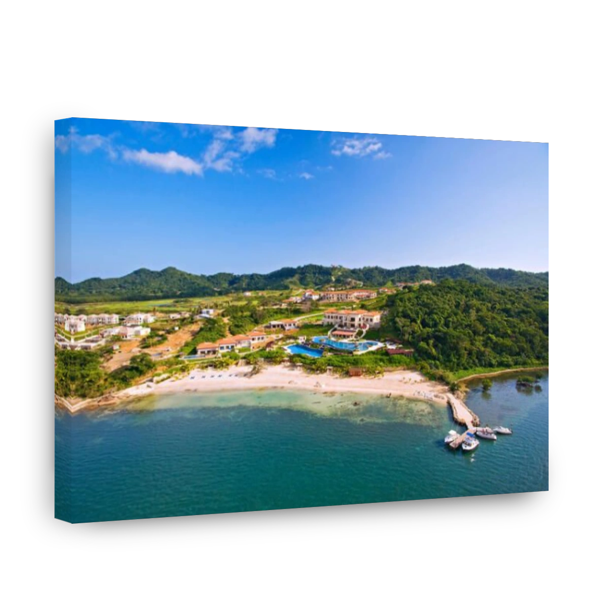 Aerial view of Pristine Bay Resort; Roatan, Honduras