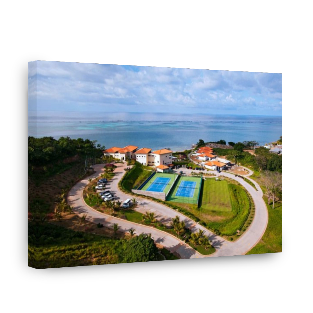 Aerial view of Pristine Bay Resort, Roatan