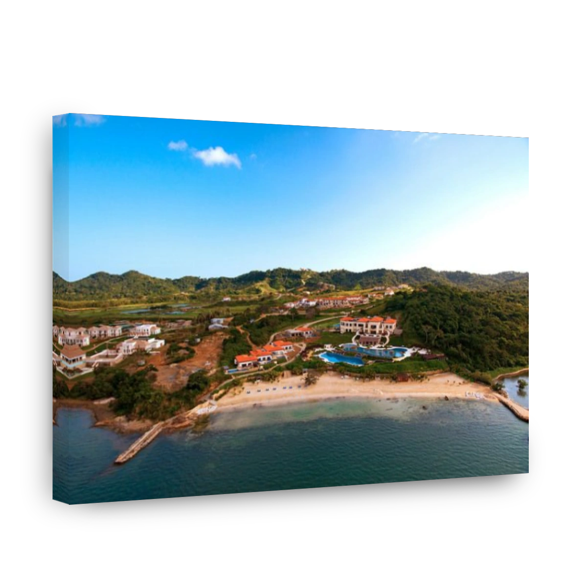 Aerial view of Pristine Bay Resort, Roatan
