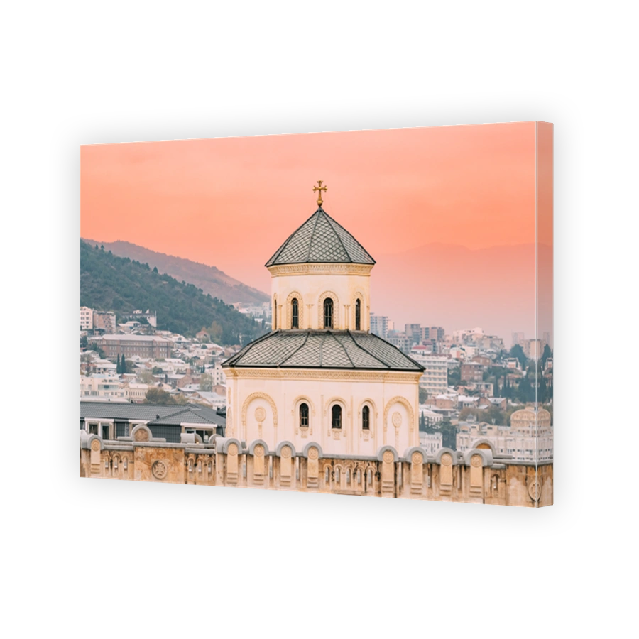 Tbilisi, Georgia. Exterior Of The Holy Trinity Cathedral of Tbilisi, Georgia. Sameba is the main cathedral of the Georgian Orthodox Church.