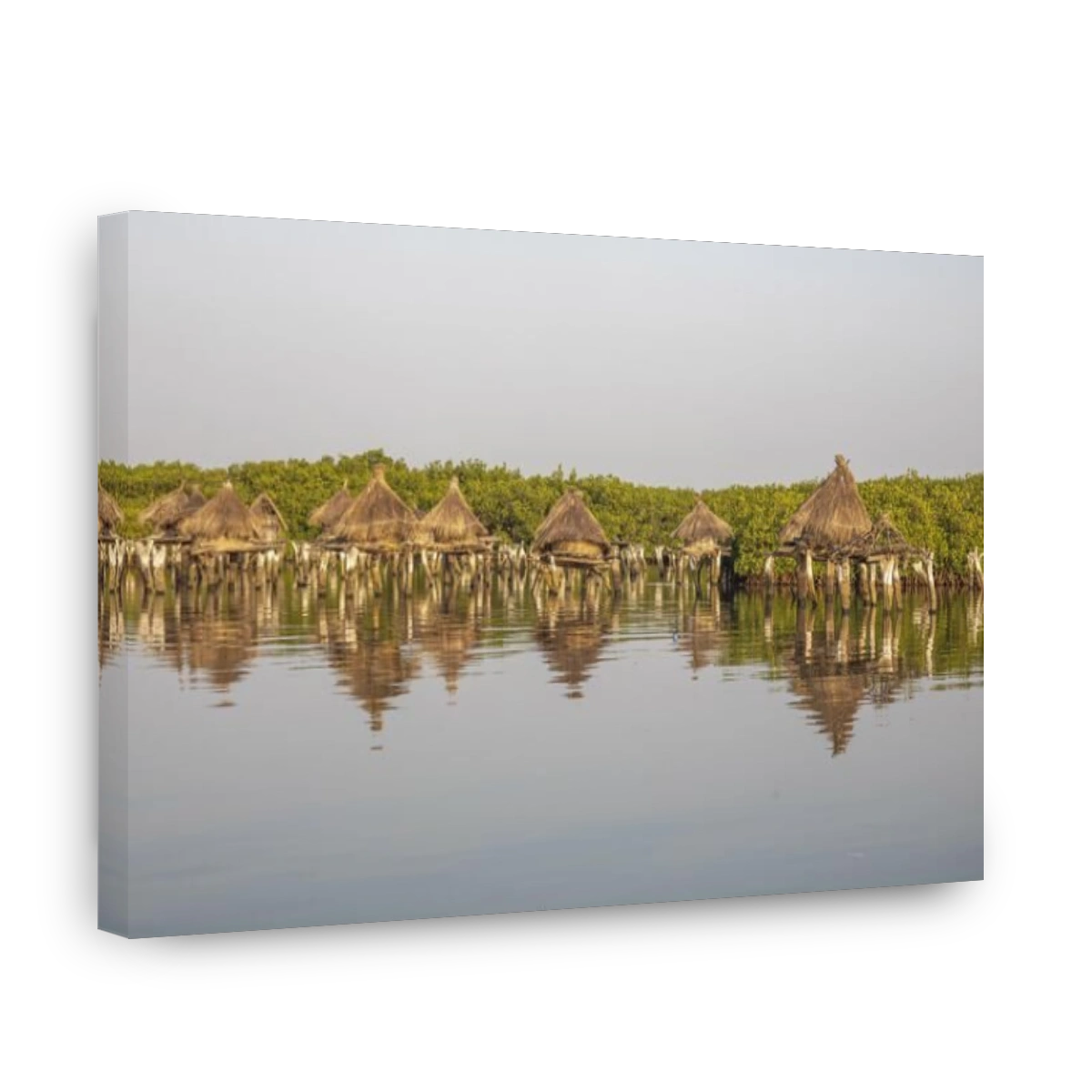 Ancient granaries on an island among mangrove trees, Joal-Fadiouth, Senegal, West Africa, Africa