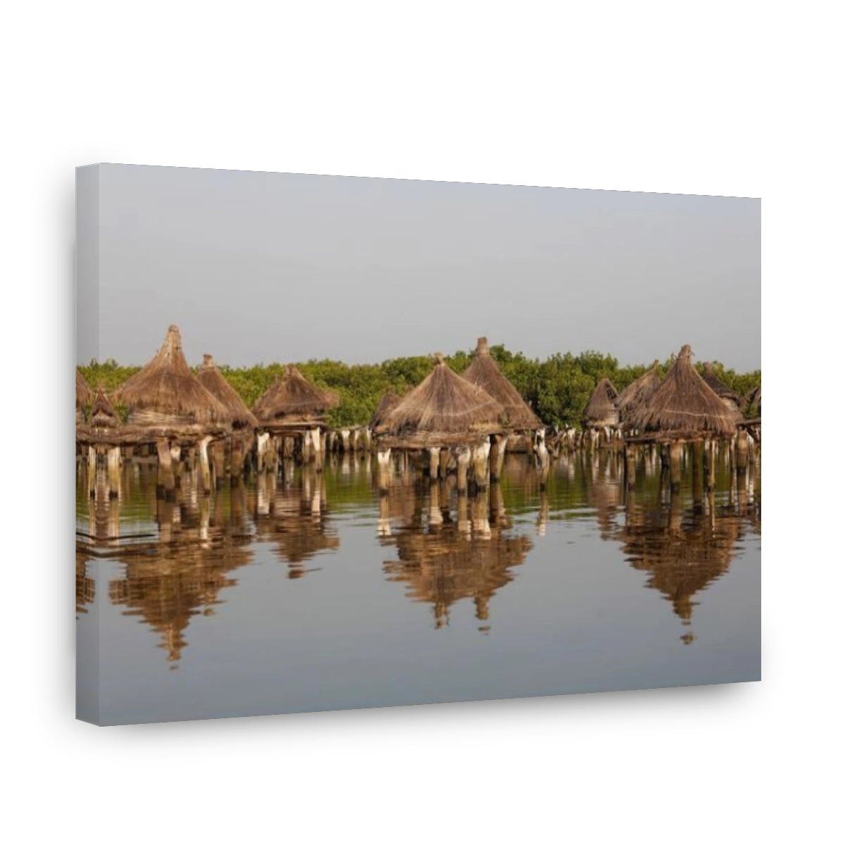 Ancient granaries on an island among mangrove trees, Joal-Fadiouth, Senegal, West Africa, Africa