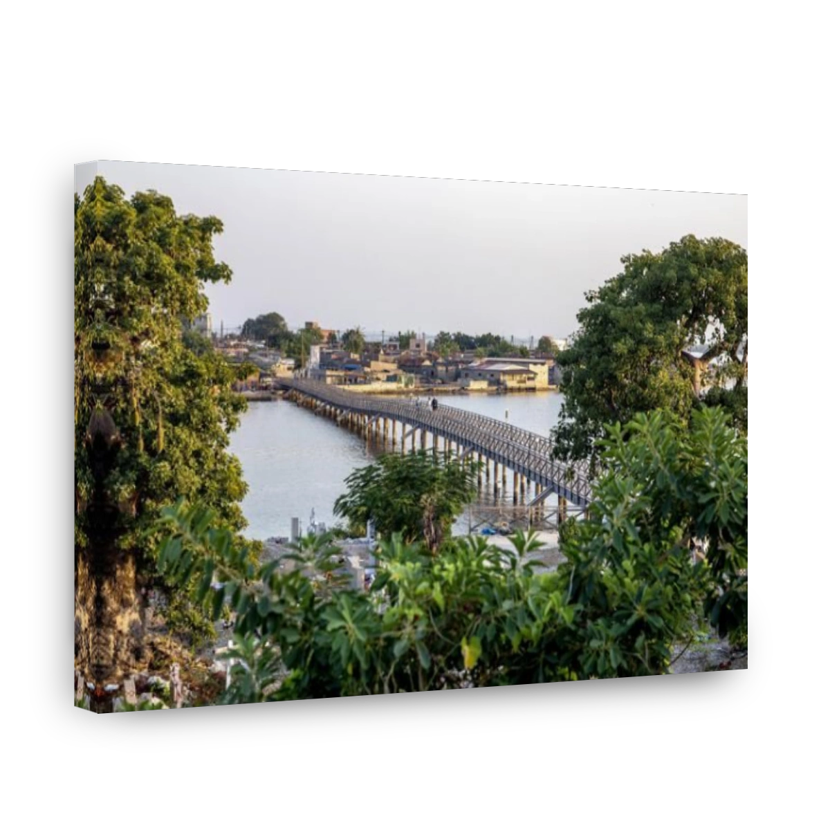 Catholic graveyard and bridge in Fadiouth, Senegal, West Africa, Africa