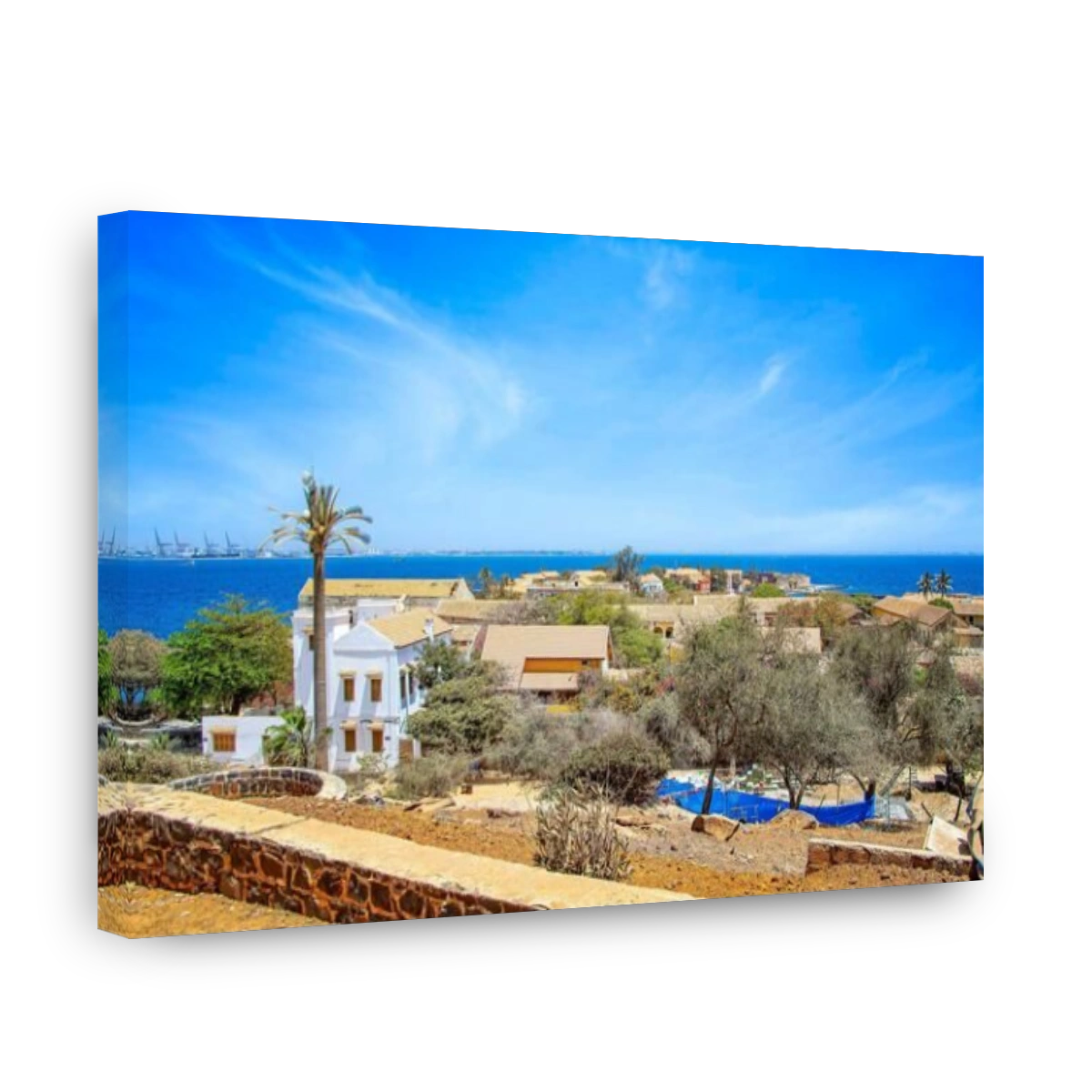 View to historic city at the island in Africa. It is small Goree island near Dakar, Senegal. It was was the largest slave trade center on the African