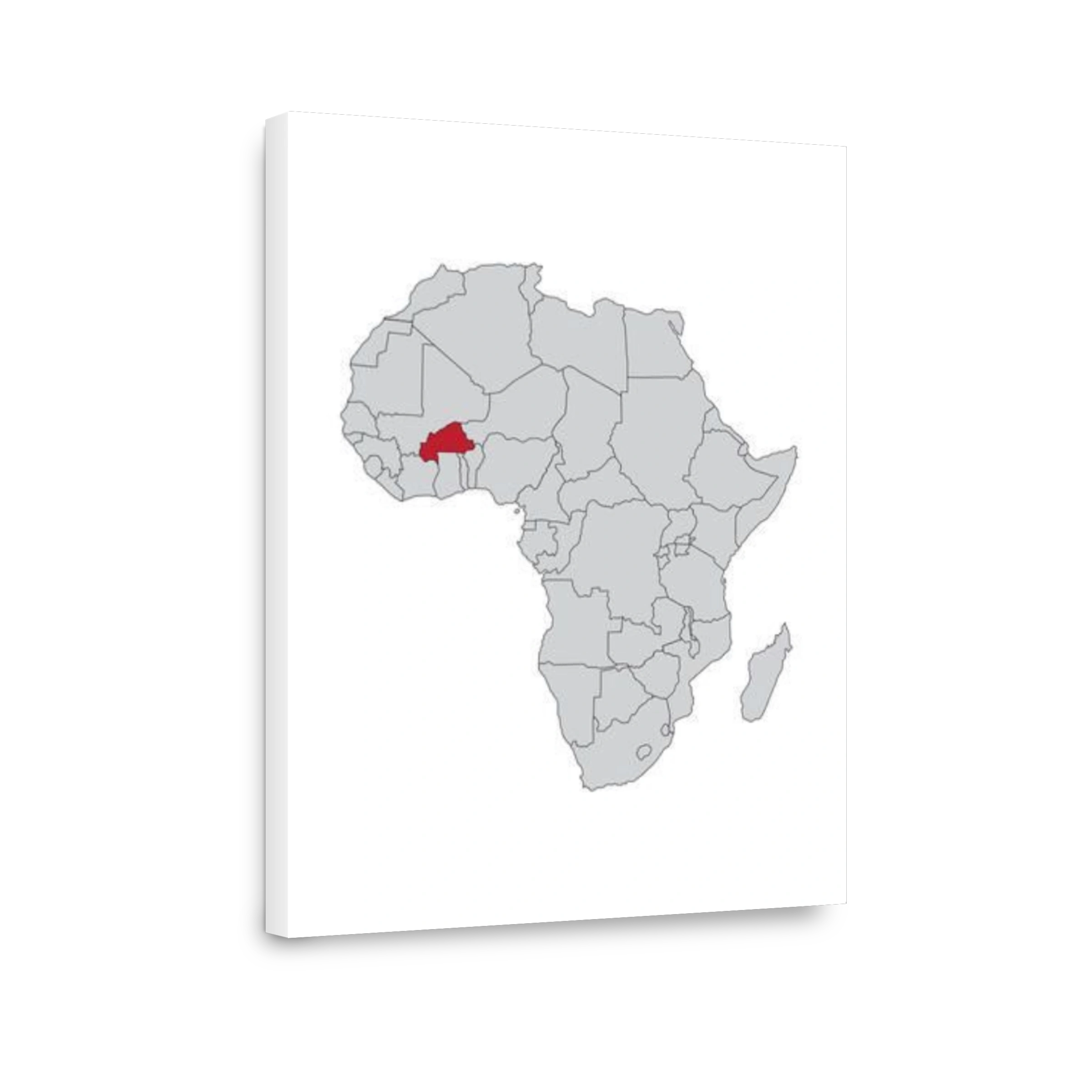 Map of Burkina Faso Highlighted in Africa