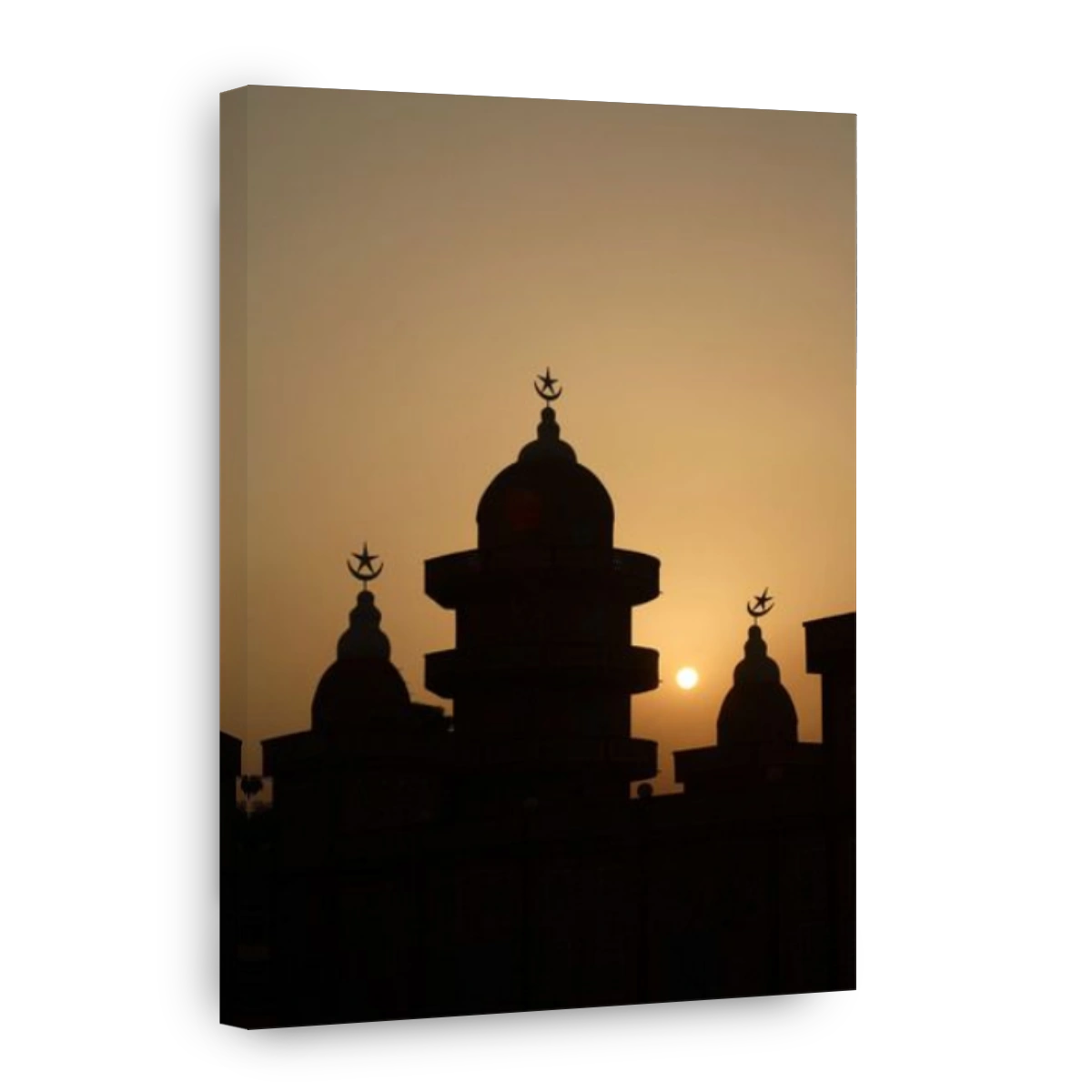 Dramatic Sunrise silhouette of Islamic Mosque at Ouagadougou, Burkina Faso.
