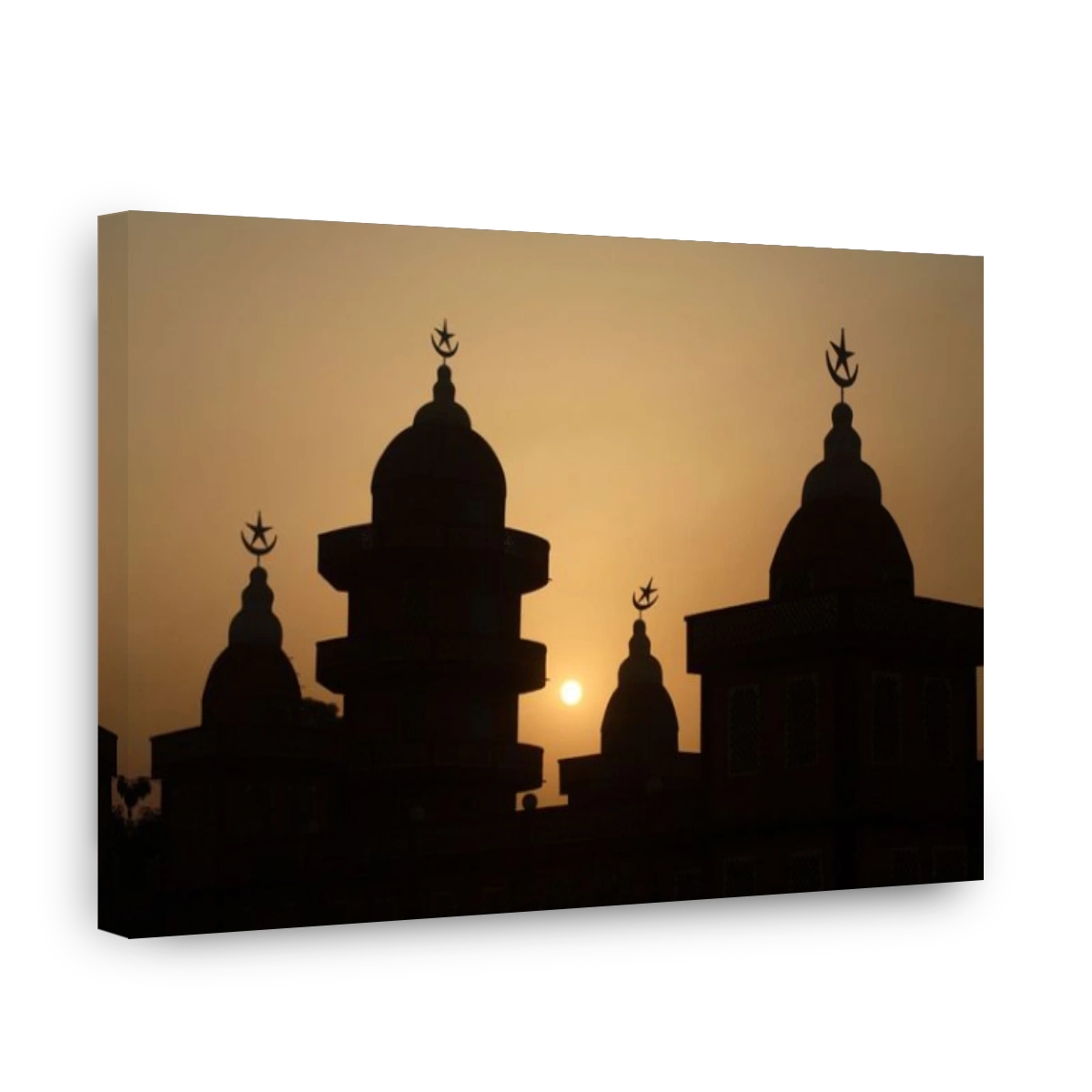 Dramatic Sunrise silhouette of Islamic Mosque at Ougadougou, Burkina Faso.